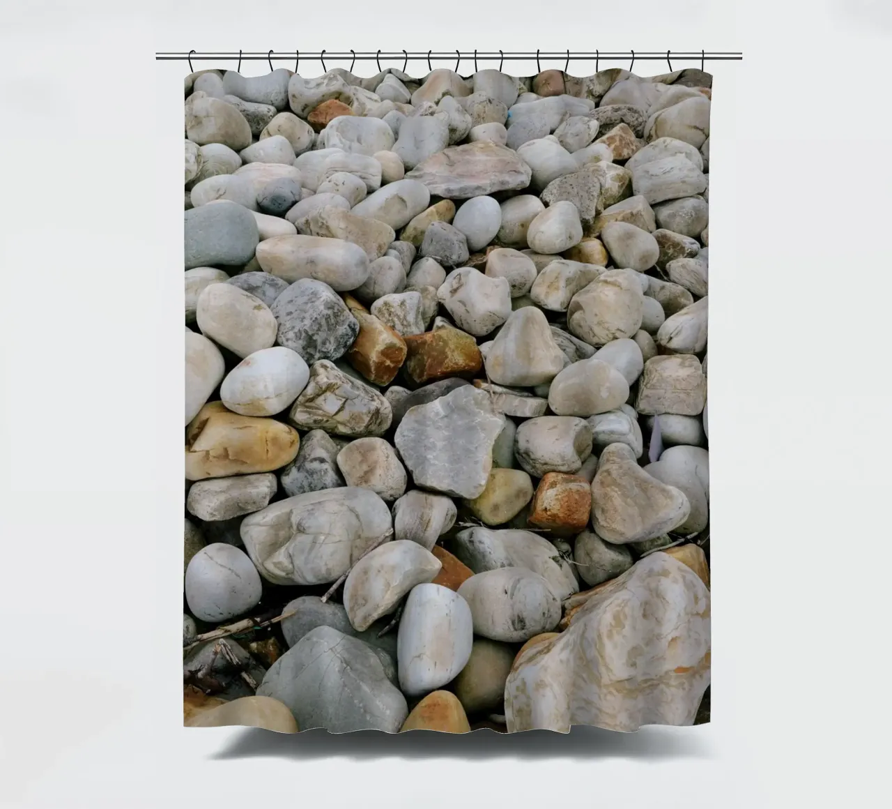 Stone by stone - tranquillity in diversity shower curtain by The Wild Creative Studio