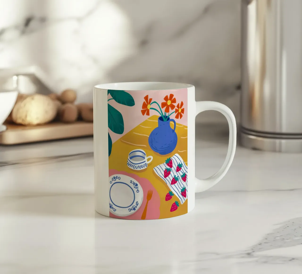Vibrant Morning StillLife ceramic mug by Prism Ritual