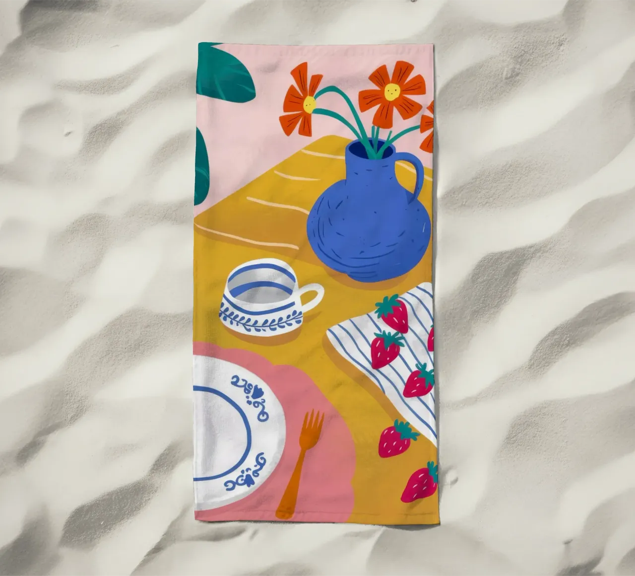 Vibrant Morning StillLife beach towel by Prism Ritual