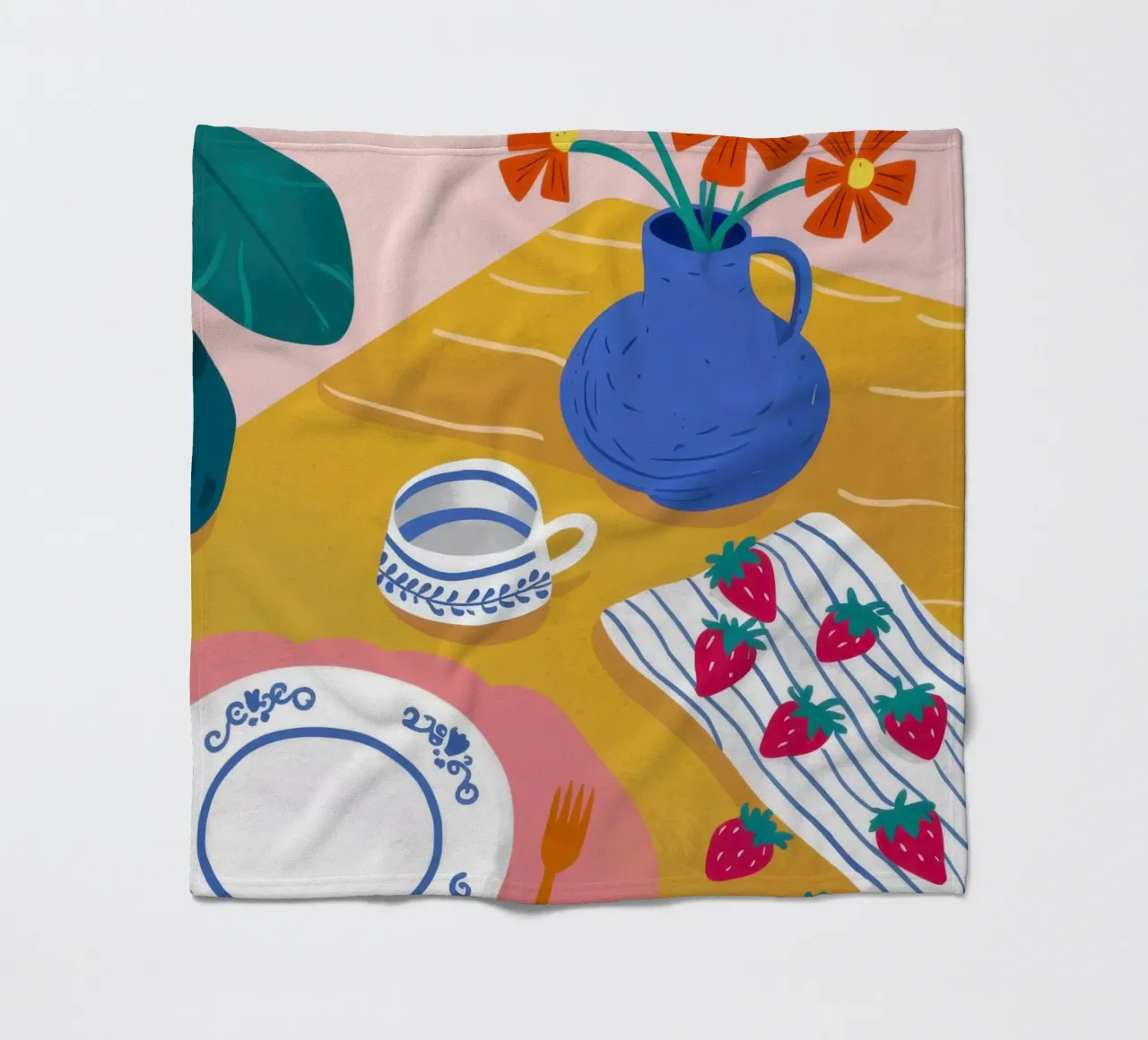 Vibrant Morning StillLife fleece blanket by Prism Ritual