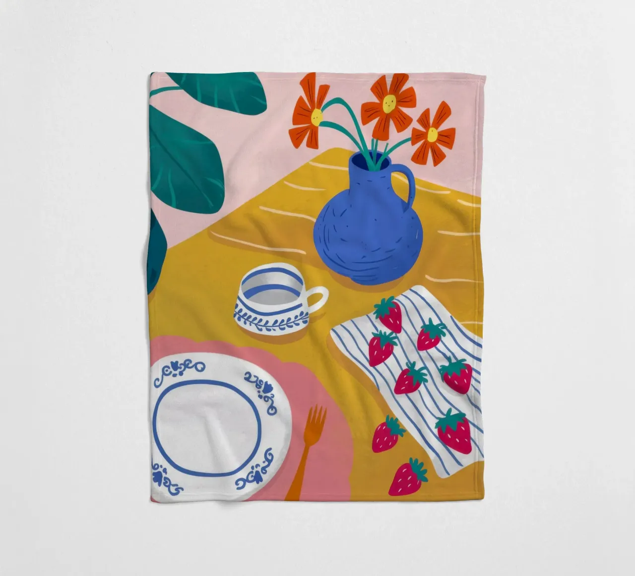 Vibrant Morning StillLife fleece blanket by Prism Ritual