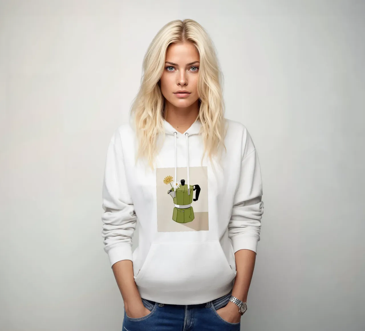 Caffè mattutino Bloom felpa con cappuccio da Frosh Pallete