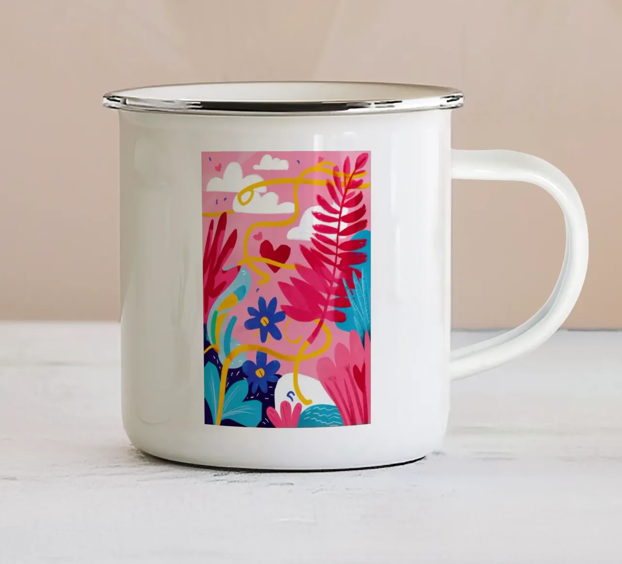 Giungla d'amore elettrica tazza in smalto da Bring Haven