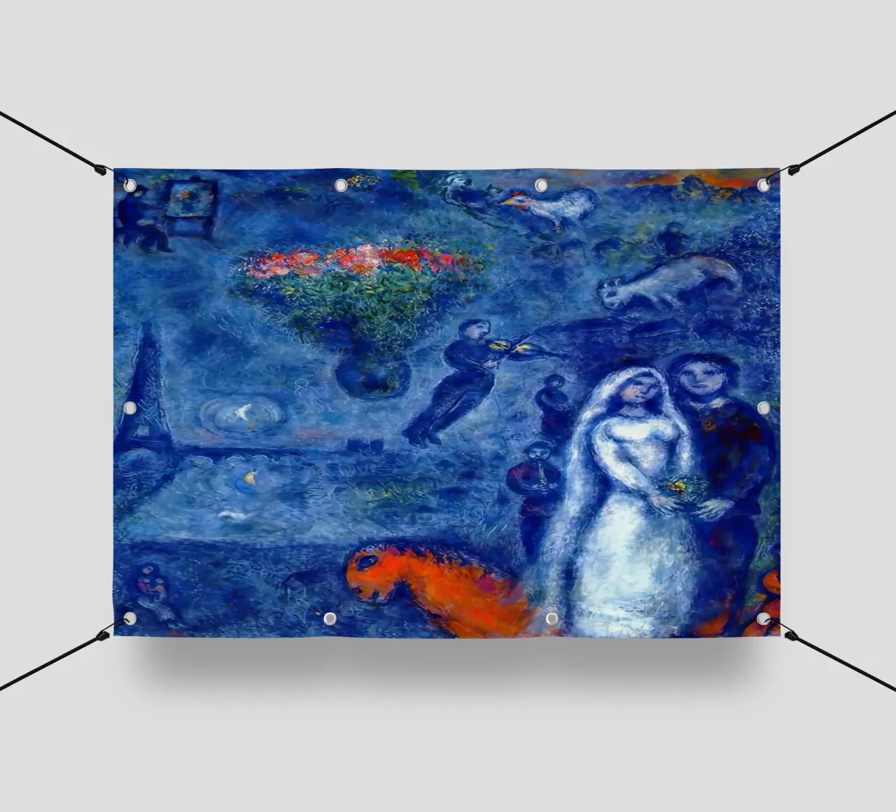 L'artista e la sua sposa marc chagall telo in pvc da MC Exhebition