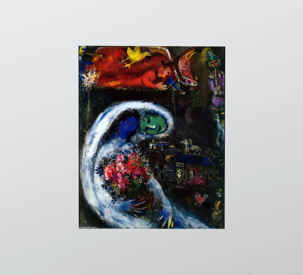 Bruid met blauw gezicht marc chagall sticker van MC Exhebition