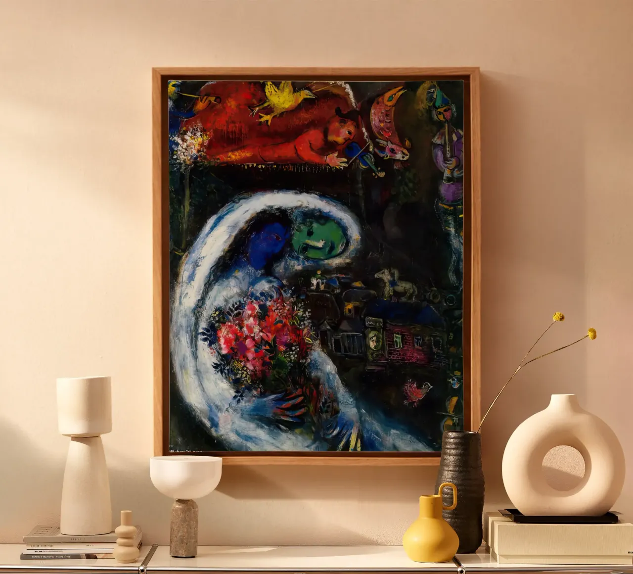 Bruid met blauw gezicht marc chagall canvas van MC Exhebition