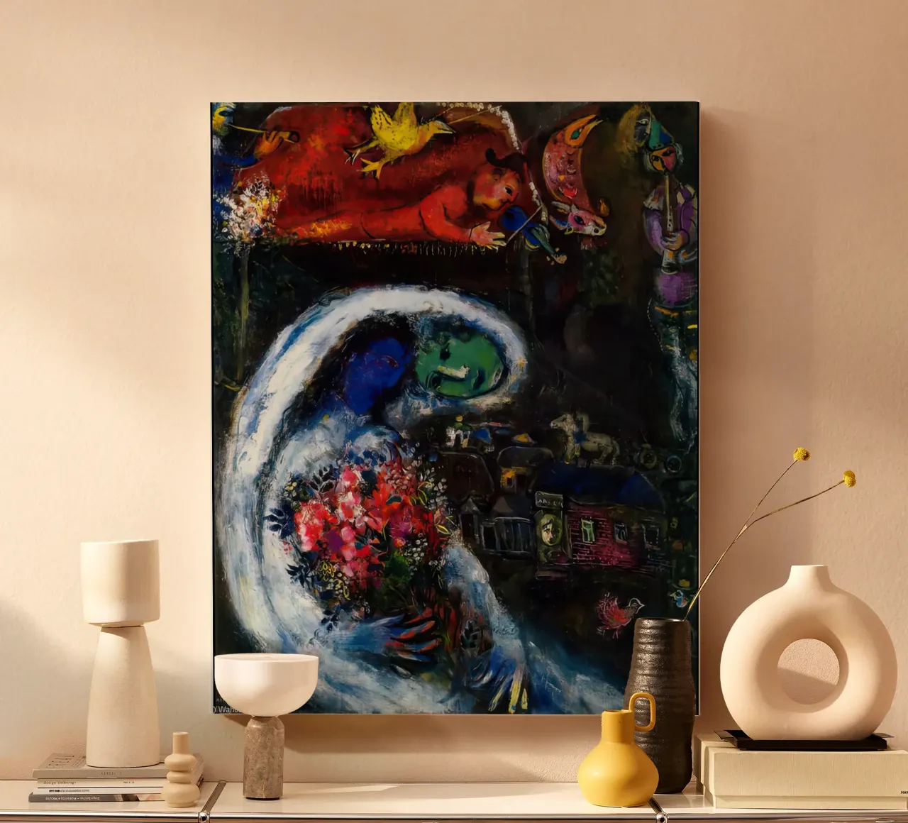 Bruid met blauw gezicht marc chagall canvas van MC Exhebition