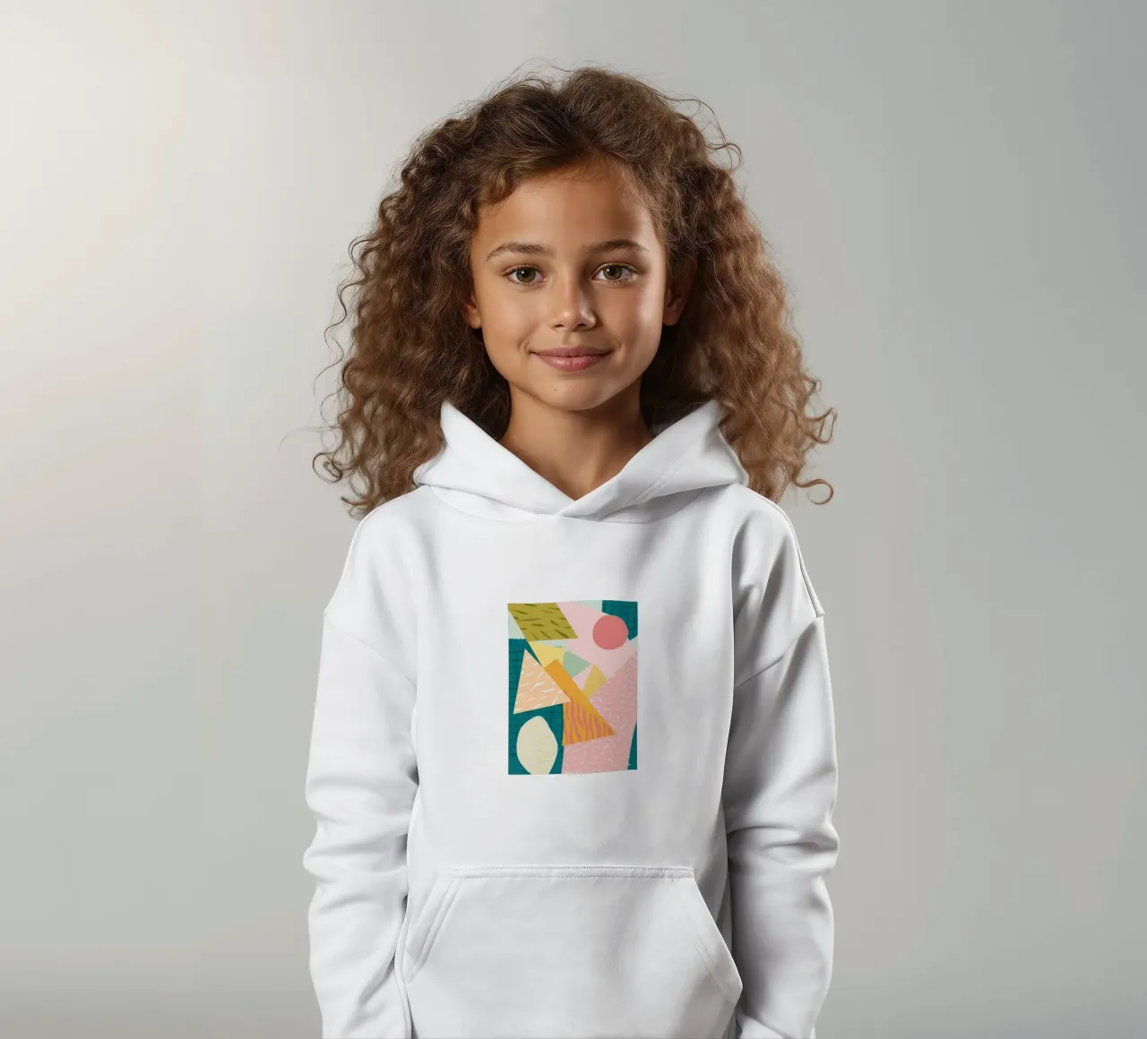 Textured Paper Collage kids hoodie by Solar Paint