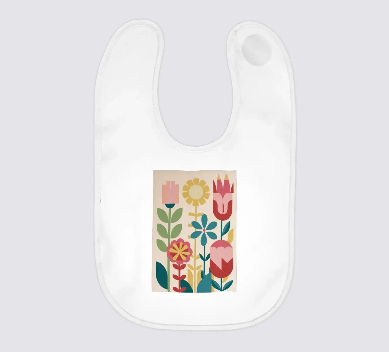 Modern Folk Garden baby bib by Prism Ritual