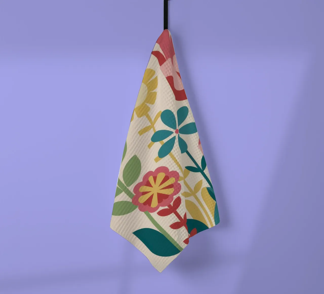 Modern Folk Garden tea towel by Prism Ritual