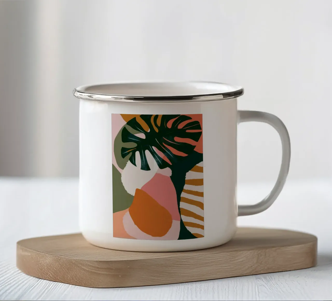 Figura di terra astratta tazza in smalto da Bring Haven