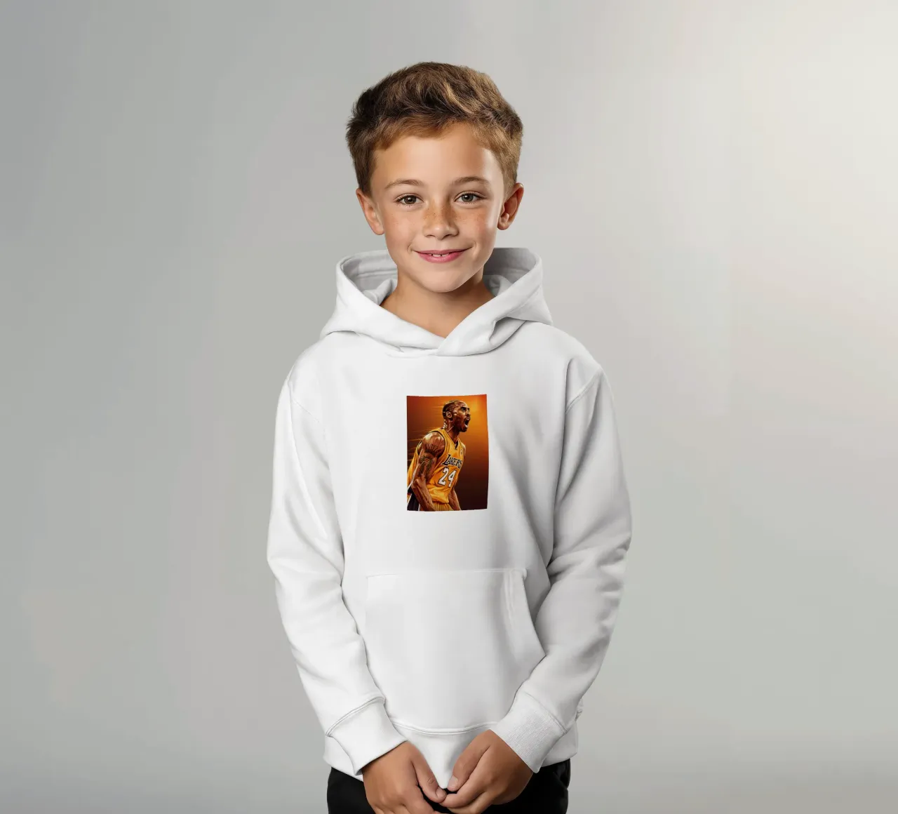 Kobe Bryant portrait (3) felpa bambino con cappuccio da Lembayung art