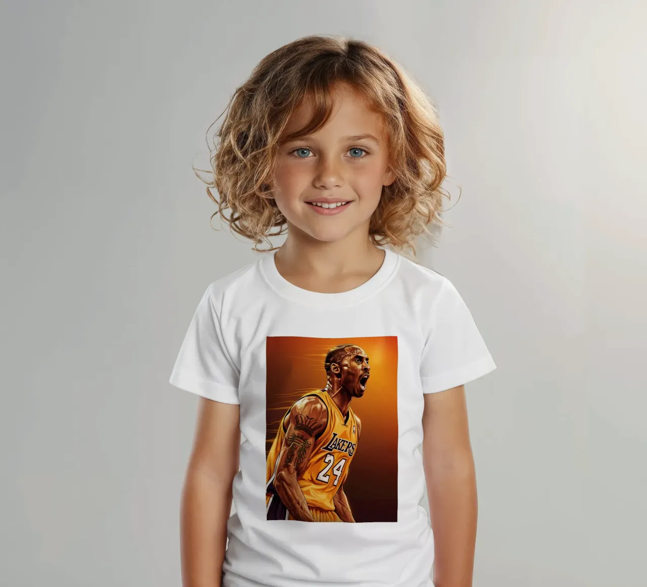 Kobe Bryant portrait (3) kids t-shirt by Lembayung art