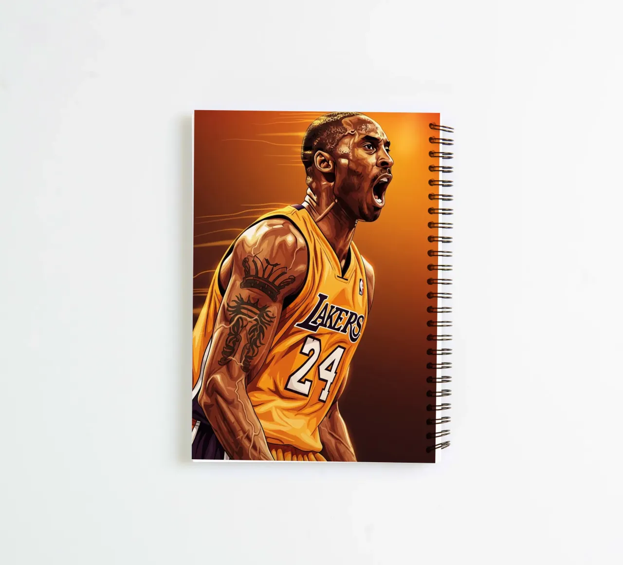 Kobe Bryant portrait (3) spiral notebook by Lembayung art