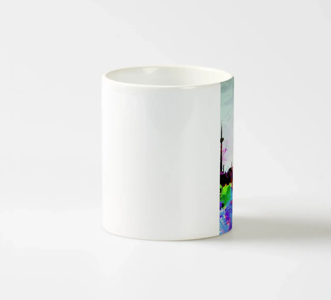 Frankfurt Watercolor Skyline ceramic mug by Naxart