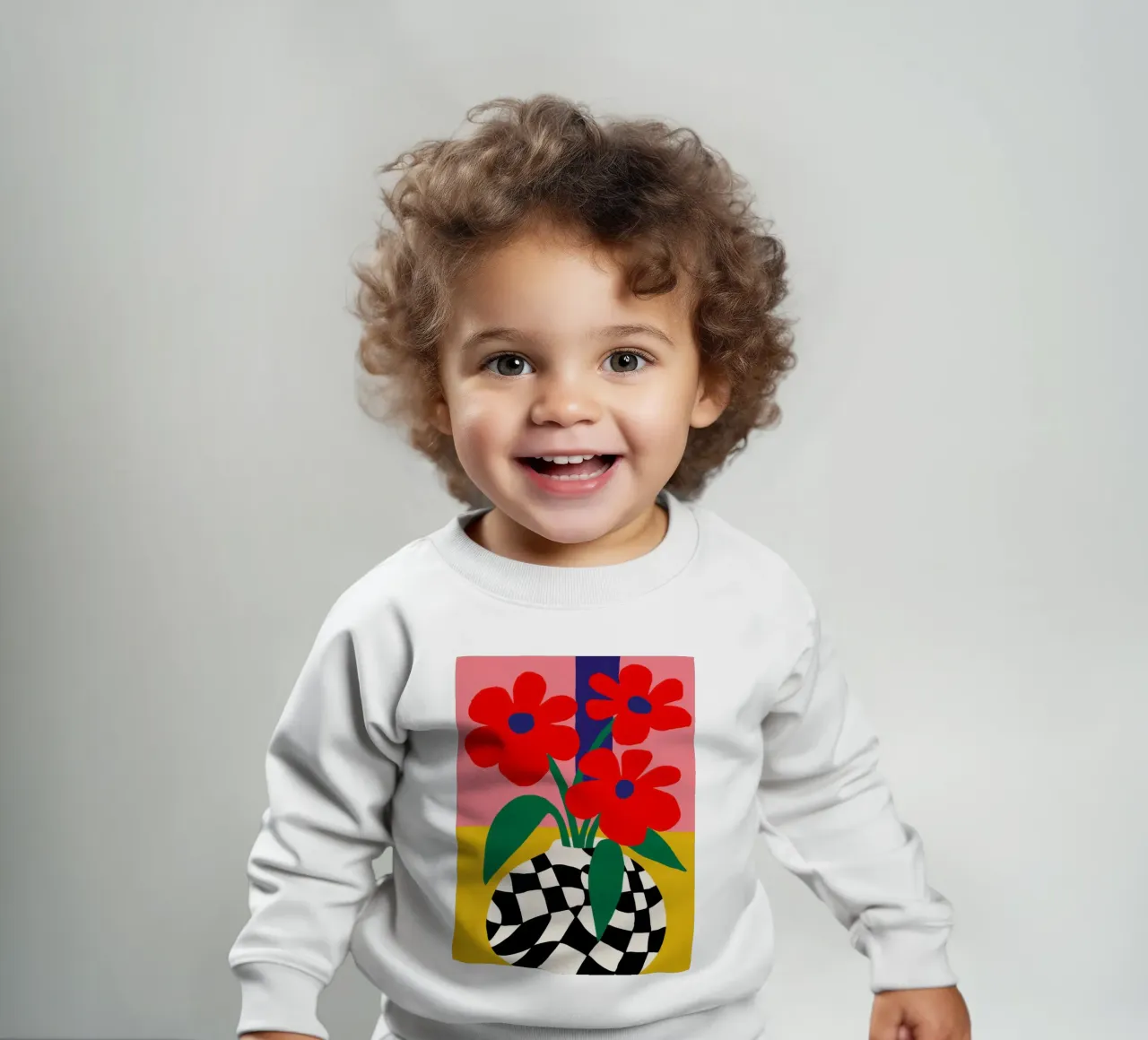 Fiore a scacchiera rosso felpa neonato da Solar Paint