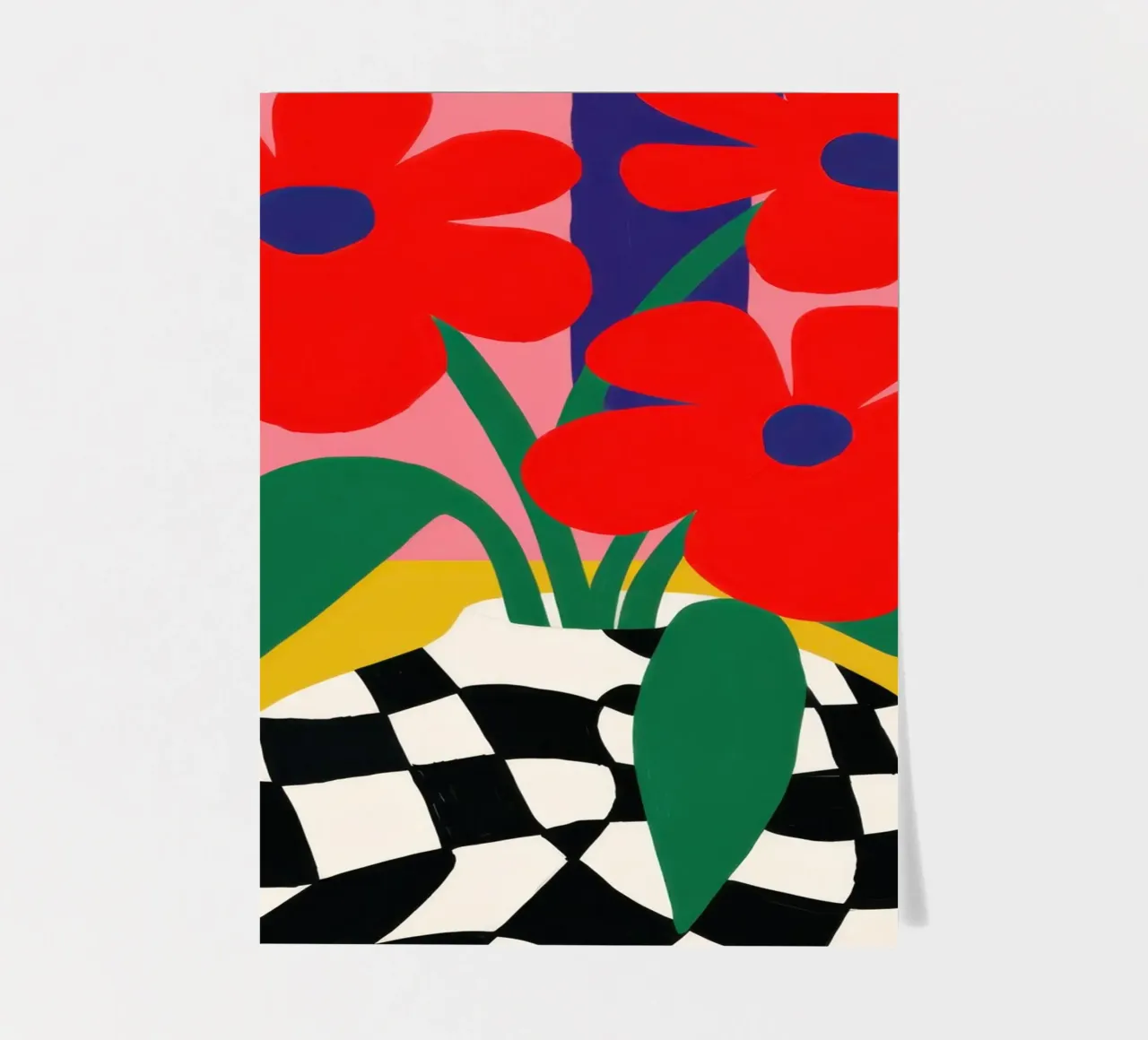 Checkerboard Bloom Red sticker sheet by Solar Paint