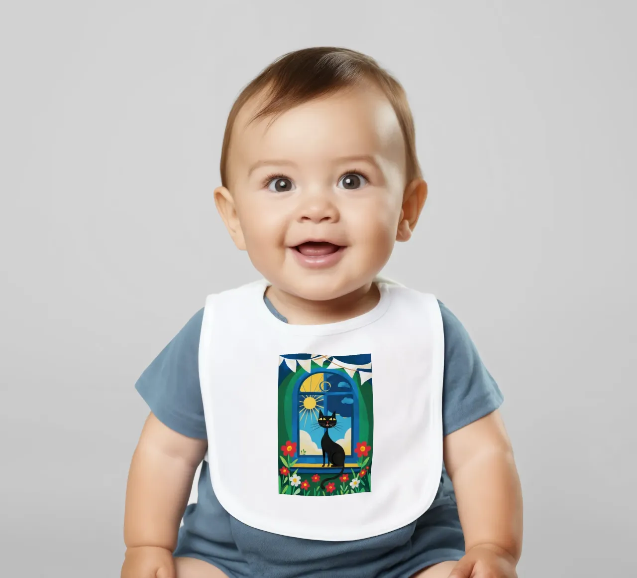 Sunset Watcher Silhouette baby bib by Prism Ritual