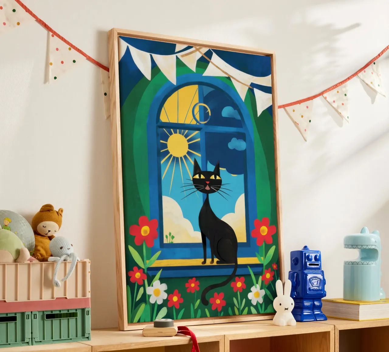 Sunset Watcher Silhouette canvas with Floater frame by Prism Ritual