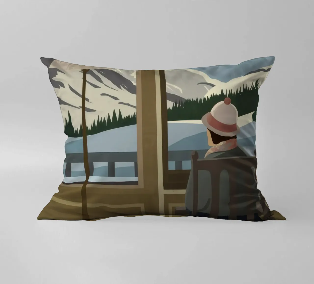Tranquil Window View decorative cushion by Bring Haven