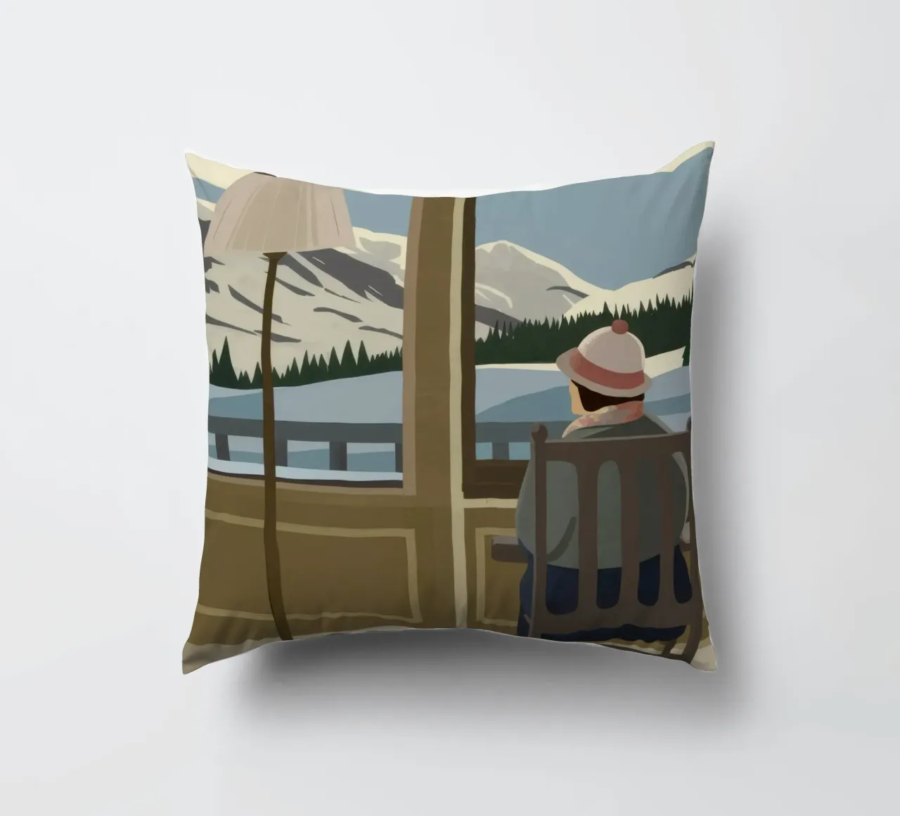 Tranquil Window View decorative cushion by Bring Haven