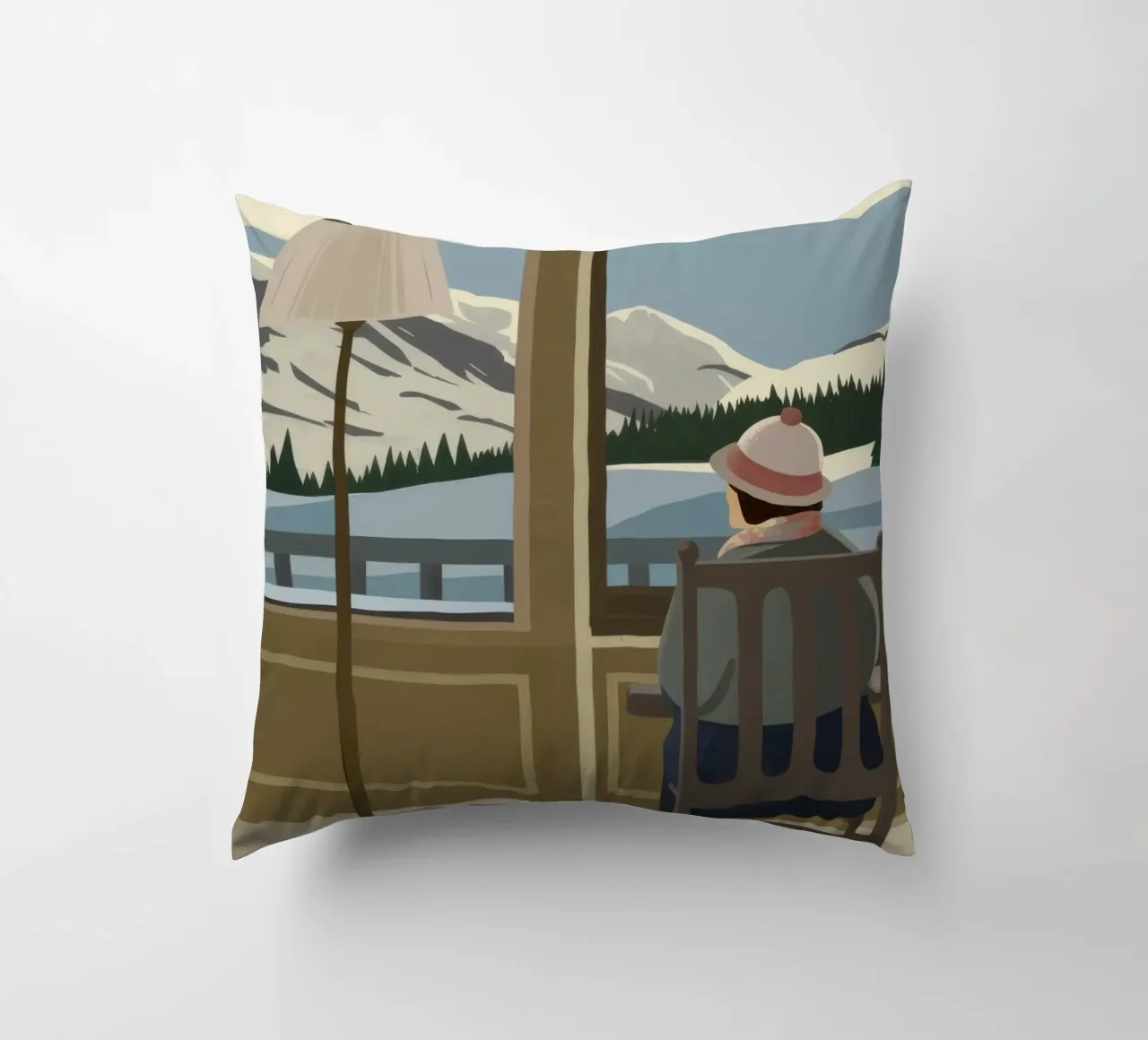 Tranquil Window View decorative cushion by Bring Haven