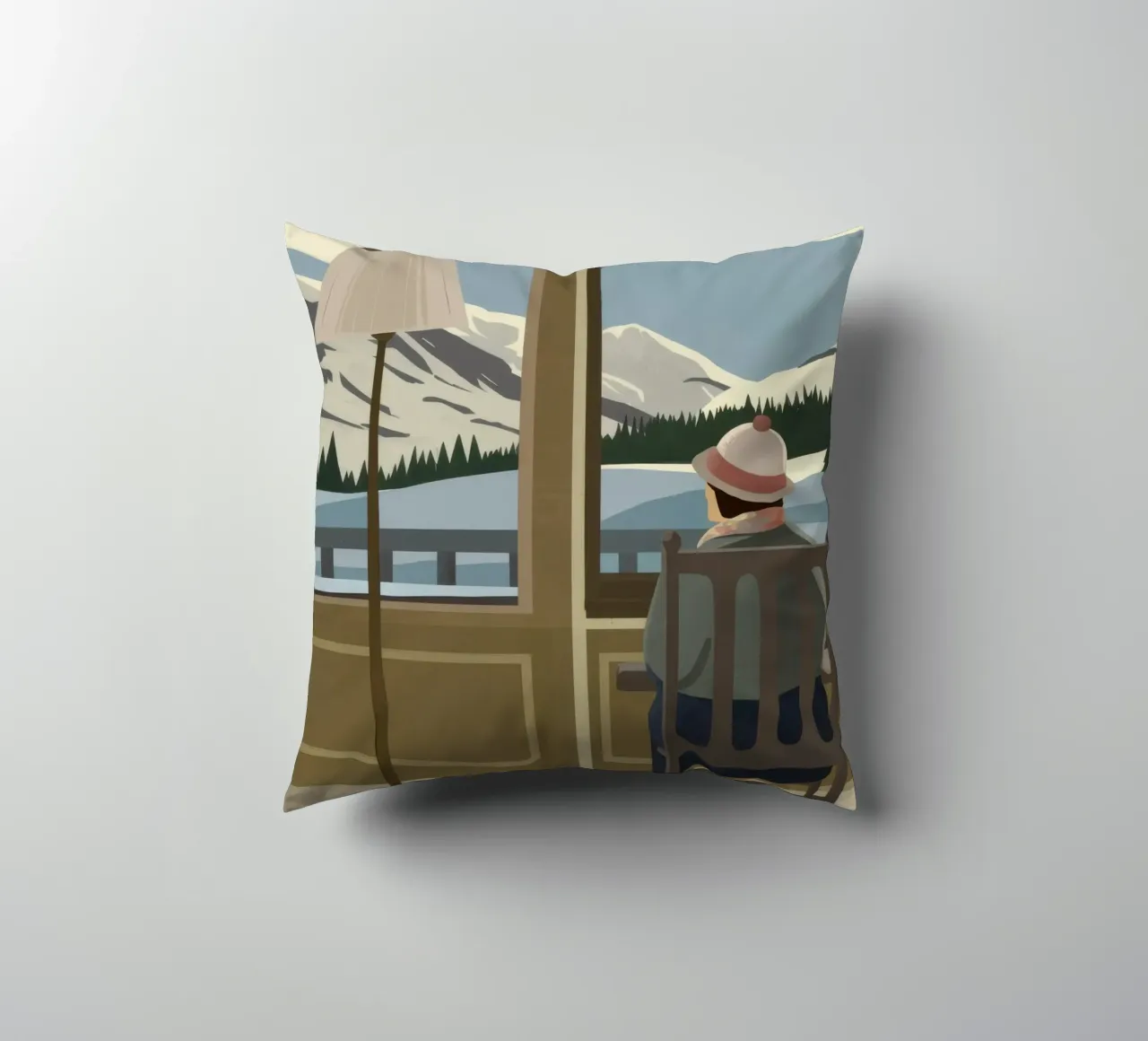 Tranquil Window View decorative cushion by Bring Haven