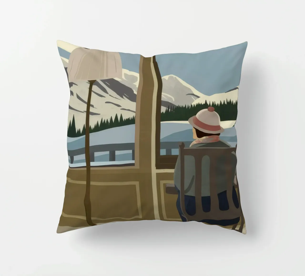 Tranquil Window View decorative cushion by Bring Haven