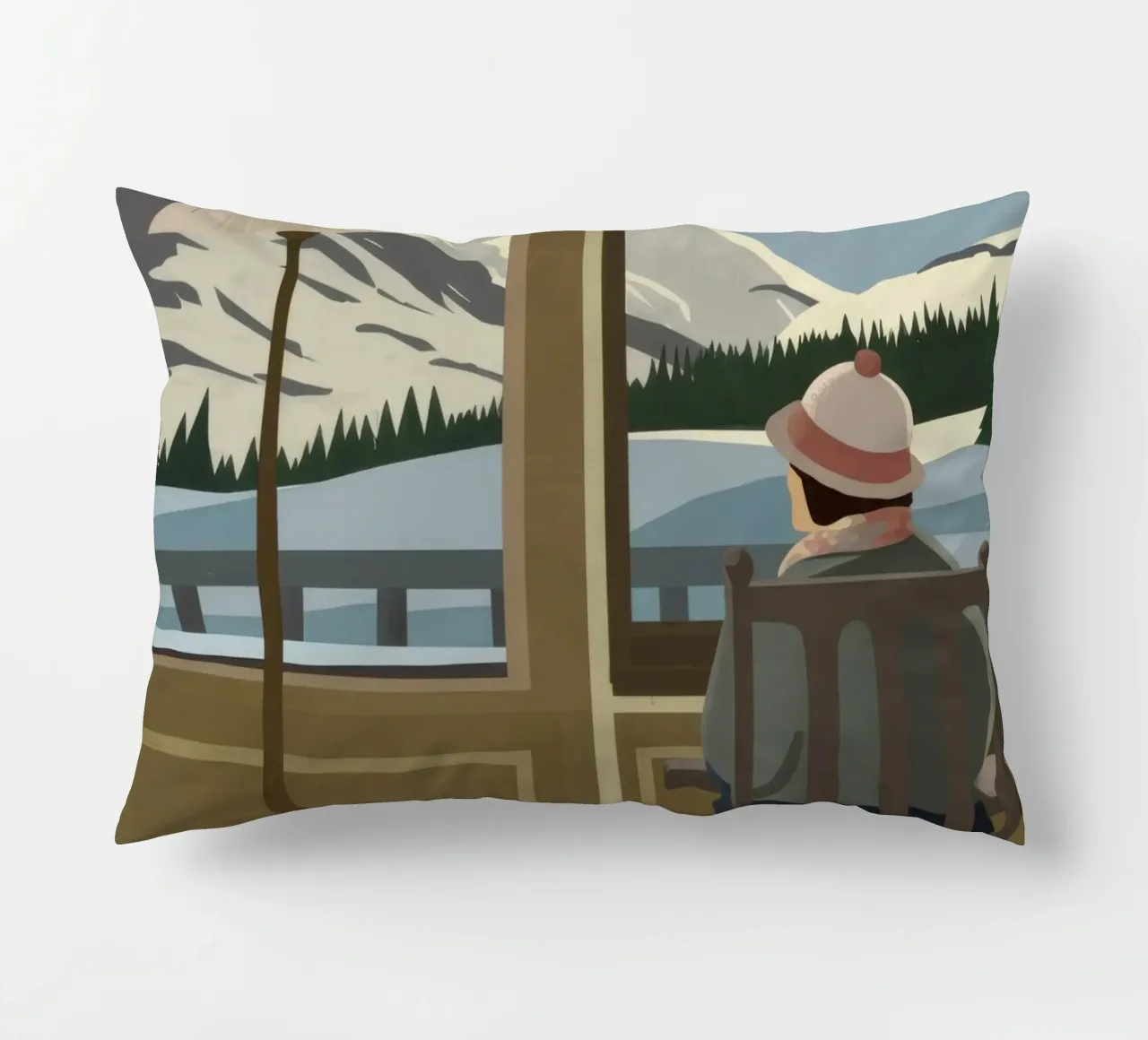 Tranquil Window View decorative cushion by Bring Haven