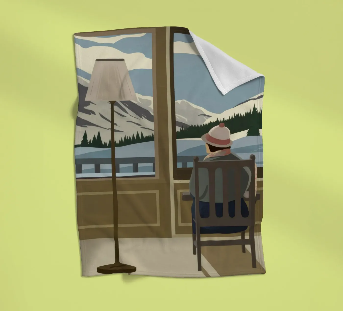 Tranquil Window View fleece blanket by Bring Haven