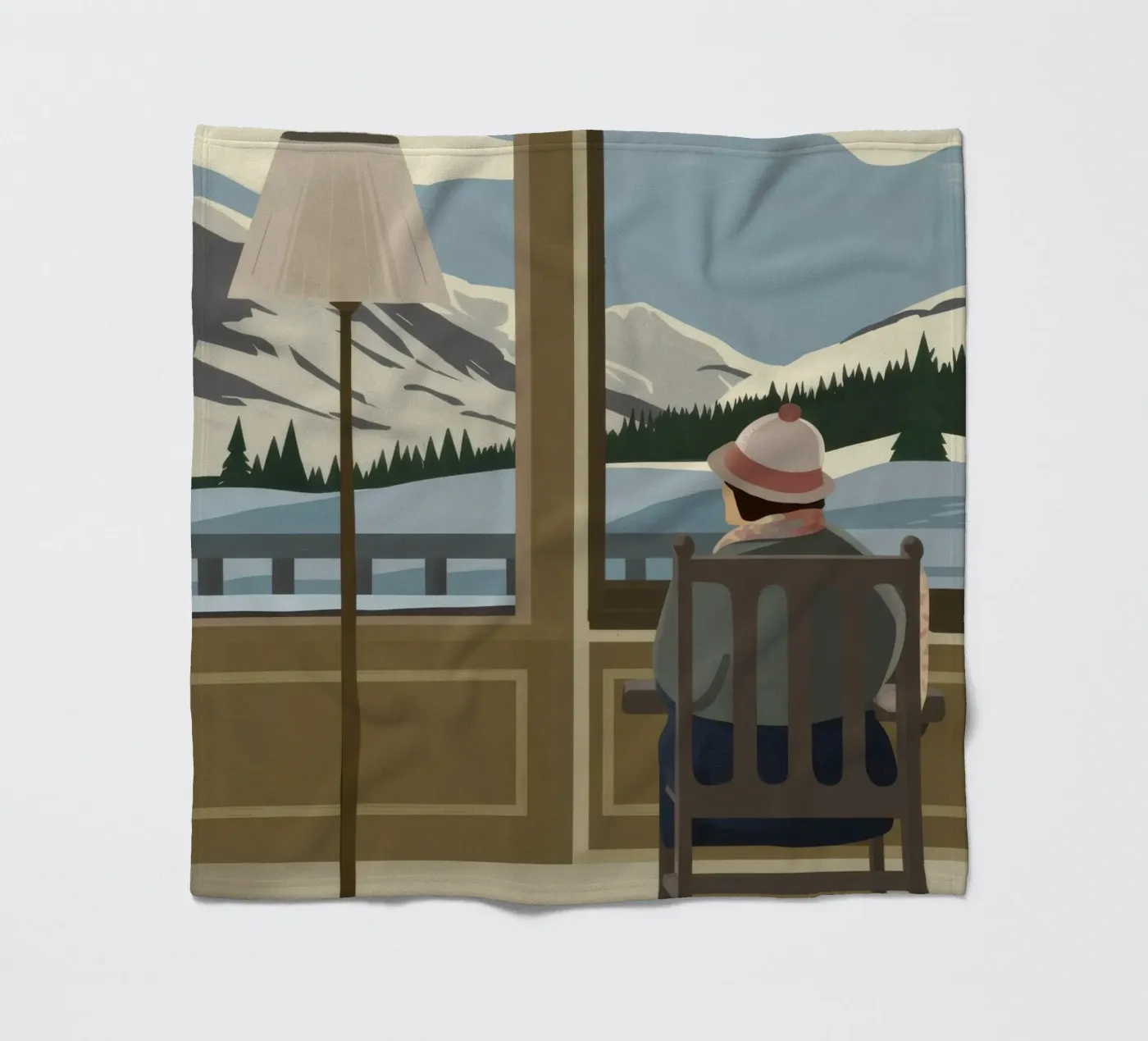 Tranquil Window View fleece blanket by Bring Haven