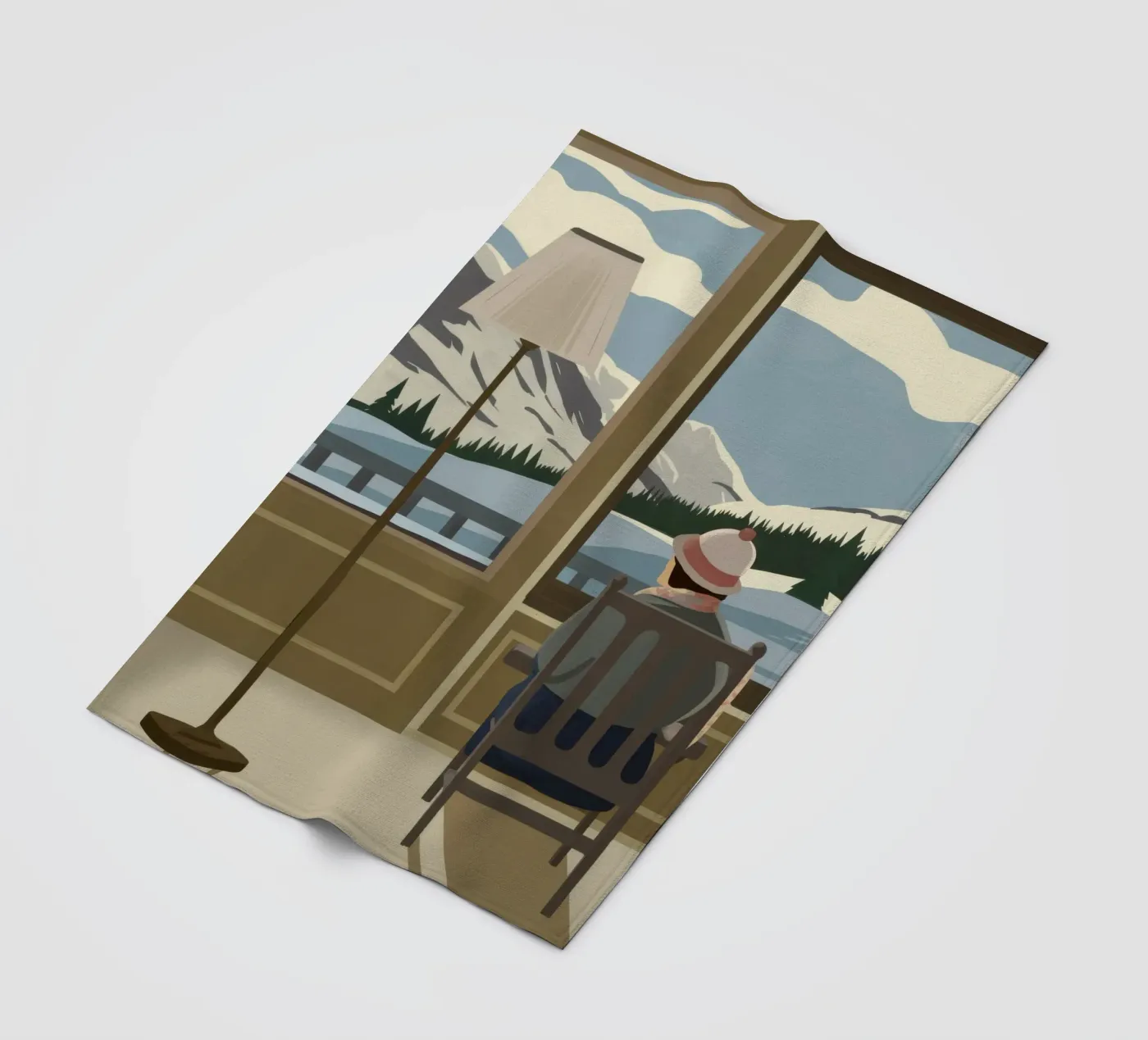 Tranquil Window View fleece blanket by Bring Haven