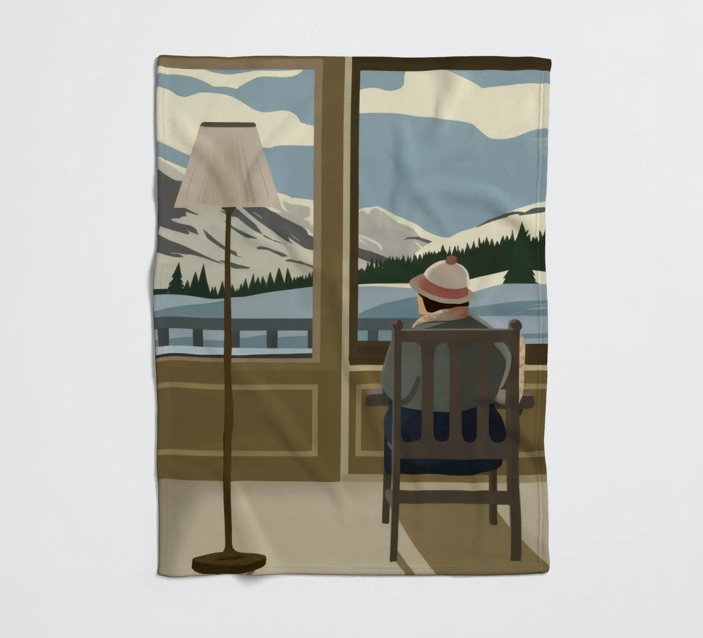 Tranquil Window View fleece blanket by Bring Haven