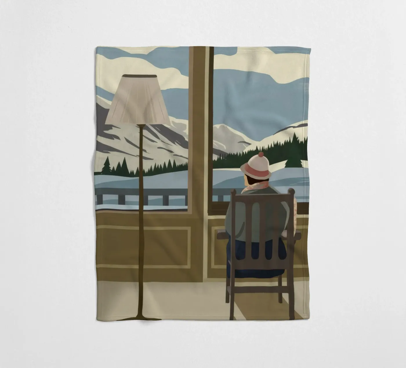 Tranquil Window View fleece blanket by Bring Haven