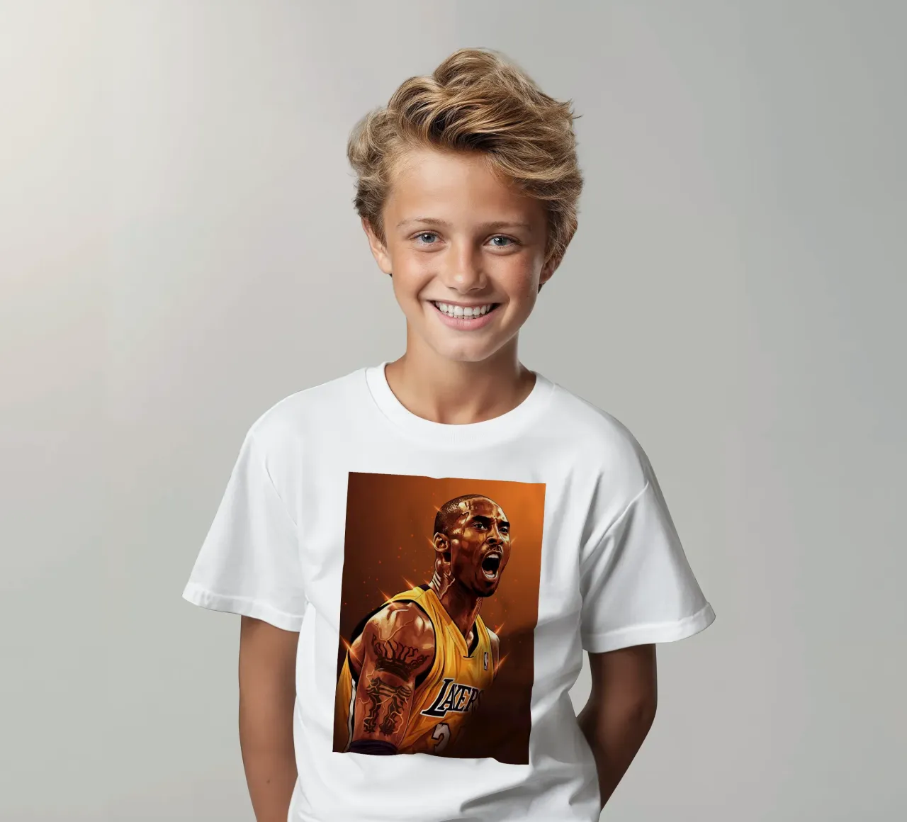 Kobe Bryant portrait (4) t-shirt bambini da Lembayung art
