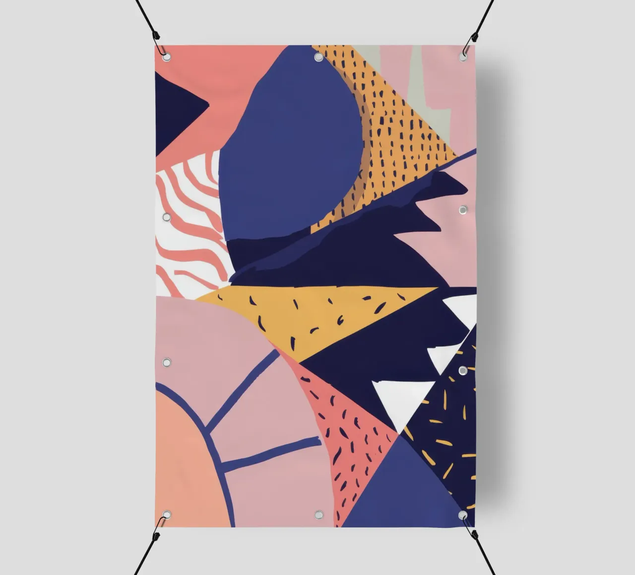 Collage geometrico dinamico telo in pvc da Solar Paint