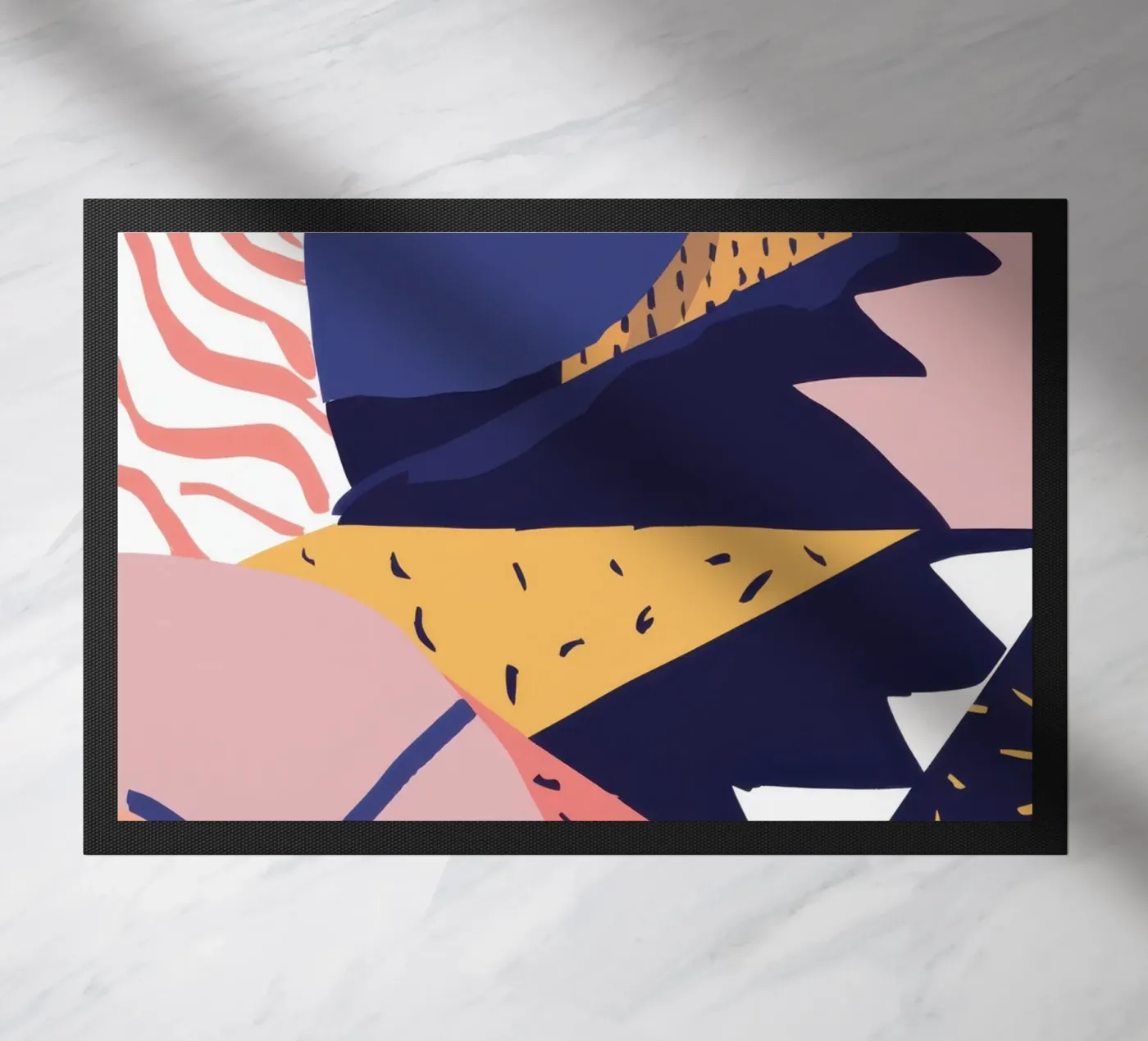 Dynamic Geometric Collage doormat by Solar Paint