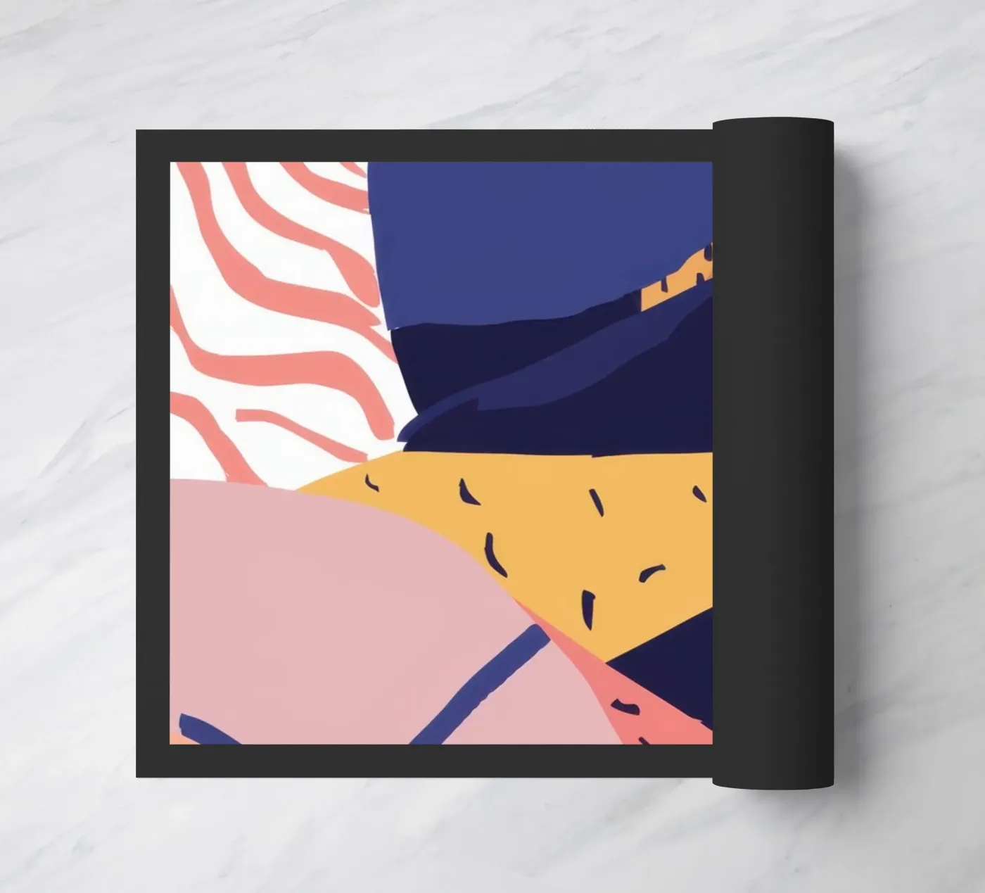 Dynamic Geometric Collage doormat by Solar Paint