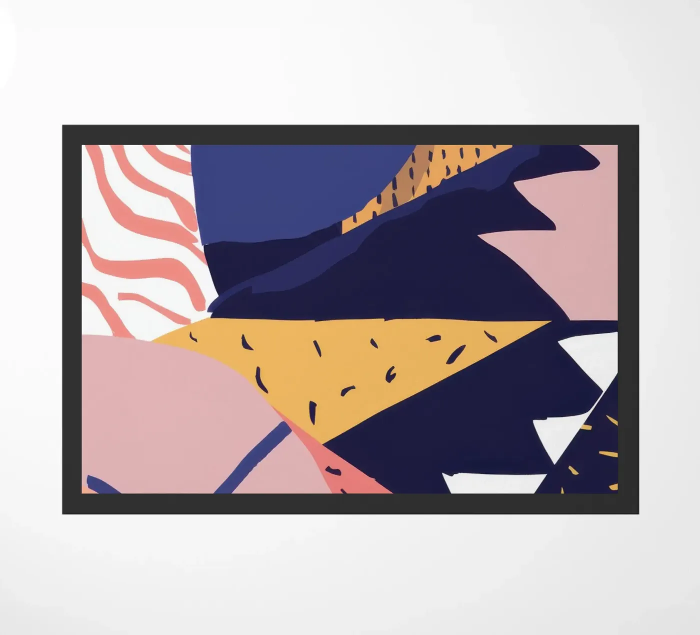 Dynamic Geometric Collage doormat by Solar Paint