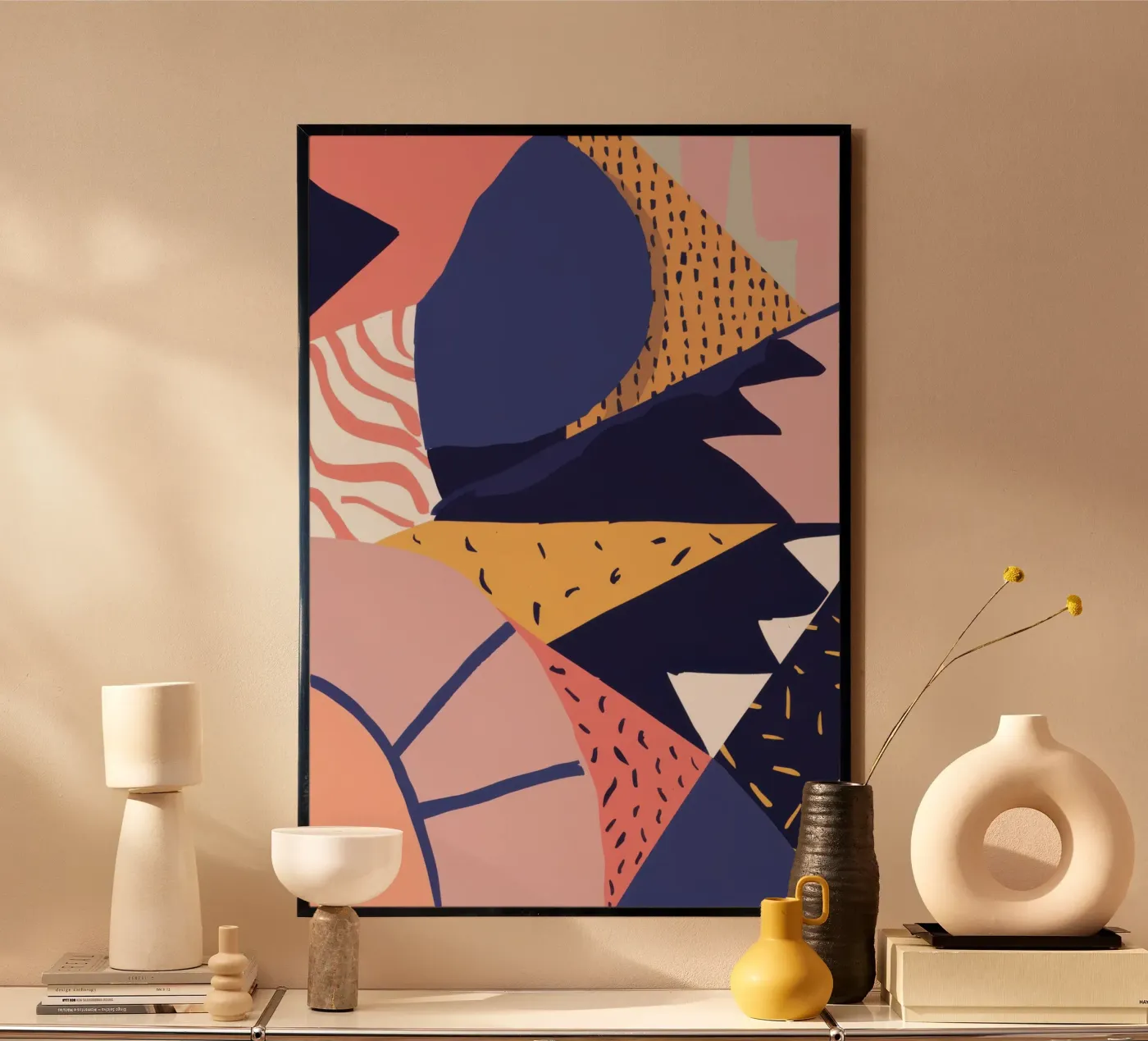 Dynamic Geometric Collage poster by Solar Paint