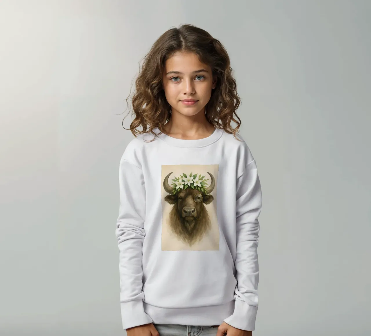Il Nobile Bisonte di Buffalo felpa bambino da Graceful Desine