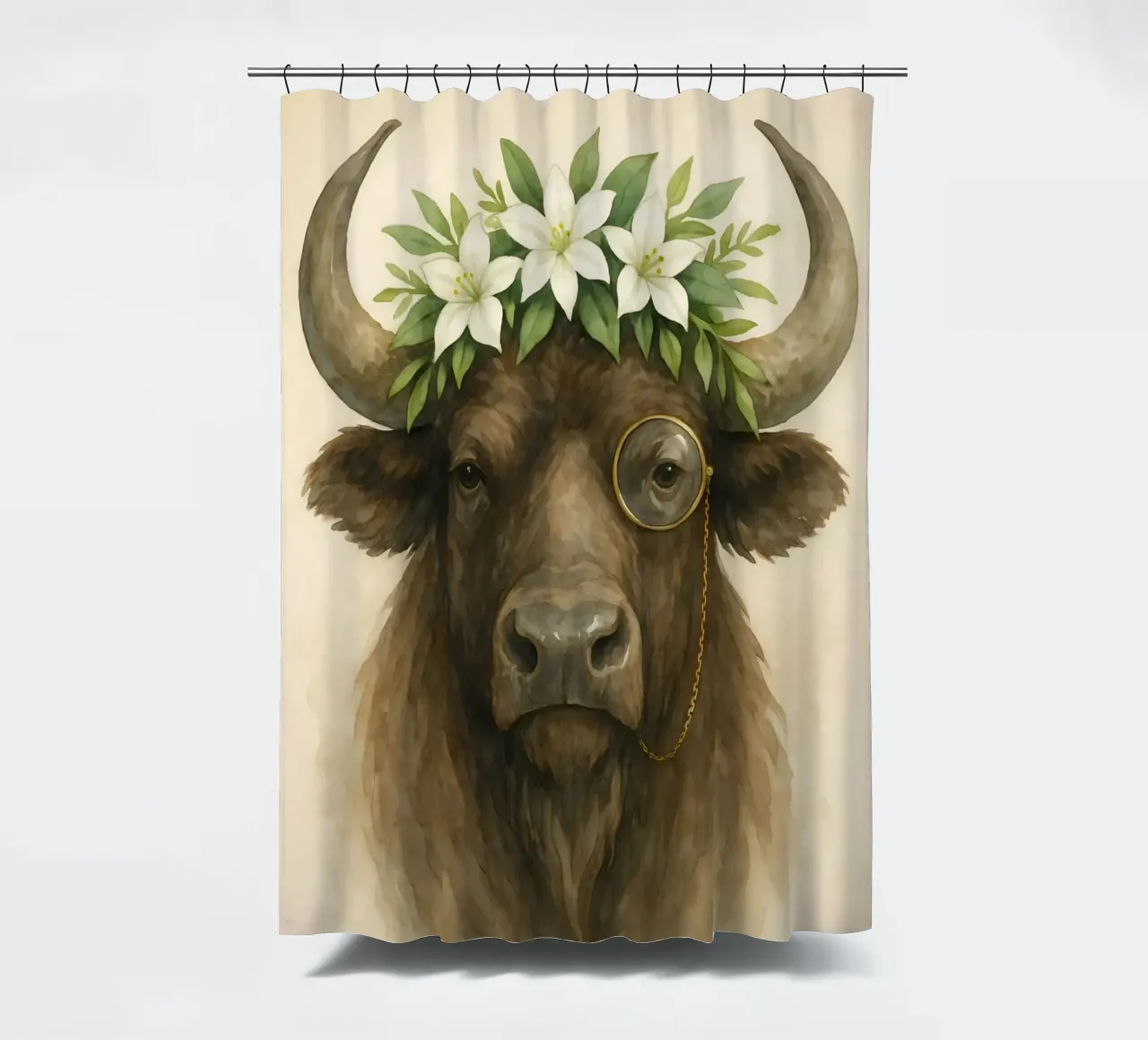 The Noble Bison in Buffalo shower curtain by Graceful Desine
