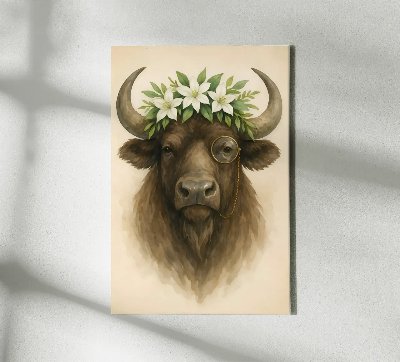 Der edle Bison in Büffel Leinwand von Graceful Desine