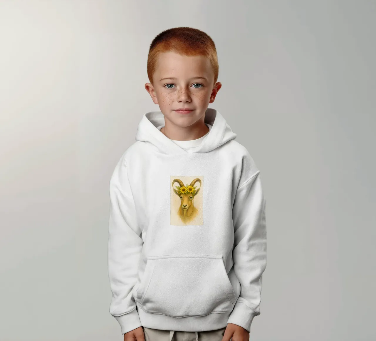 Saggezza al sole: La Capra Dapper felpa bambino con cappuccio da Graceful Desine
