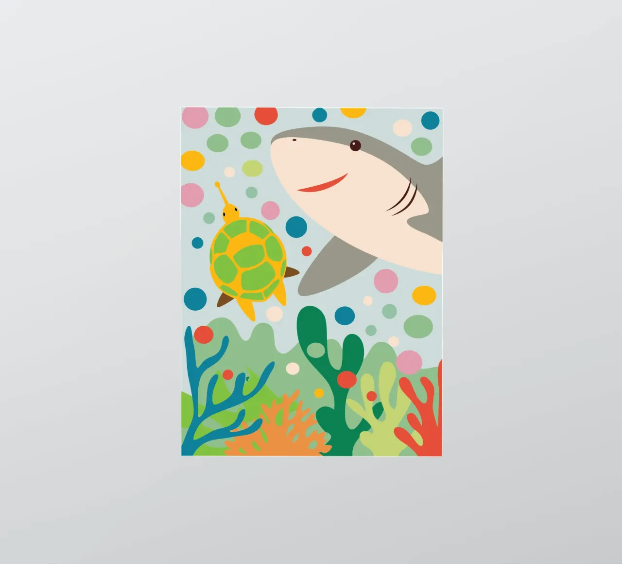 Tiburones y tortugas pegatina de CUTE ANIMALS