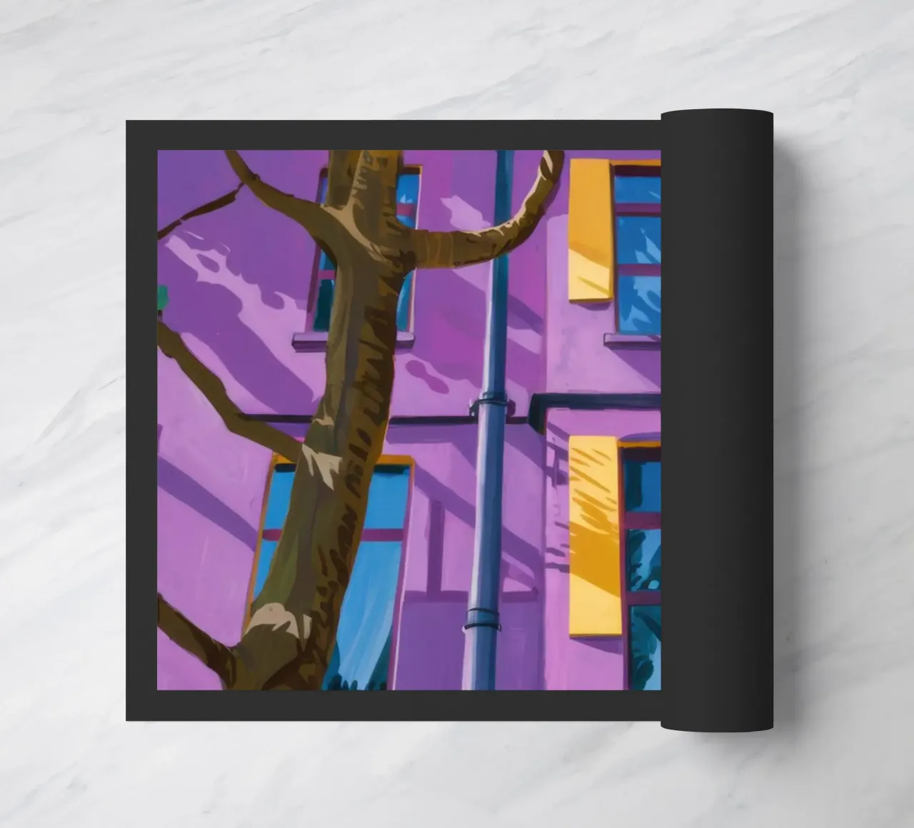 Psychedelic Urban Facade doormat by Prism Ritual