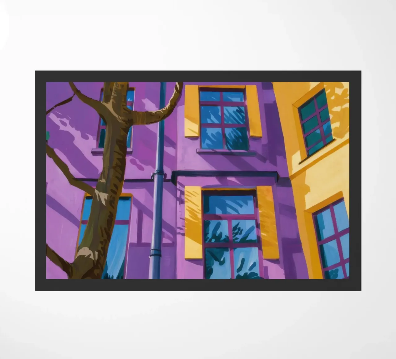 Psychedelic Urban Facade doormat by Prism Ritual