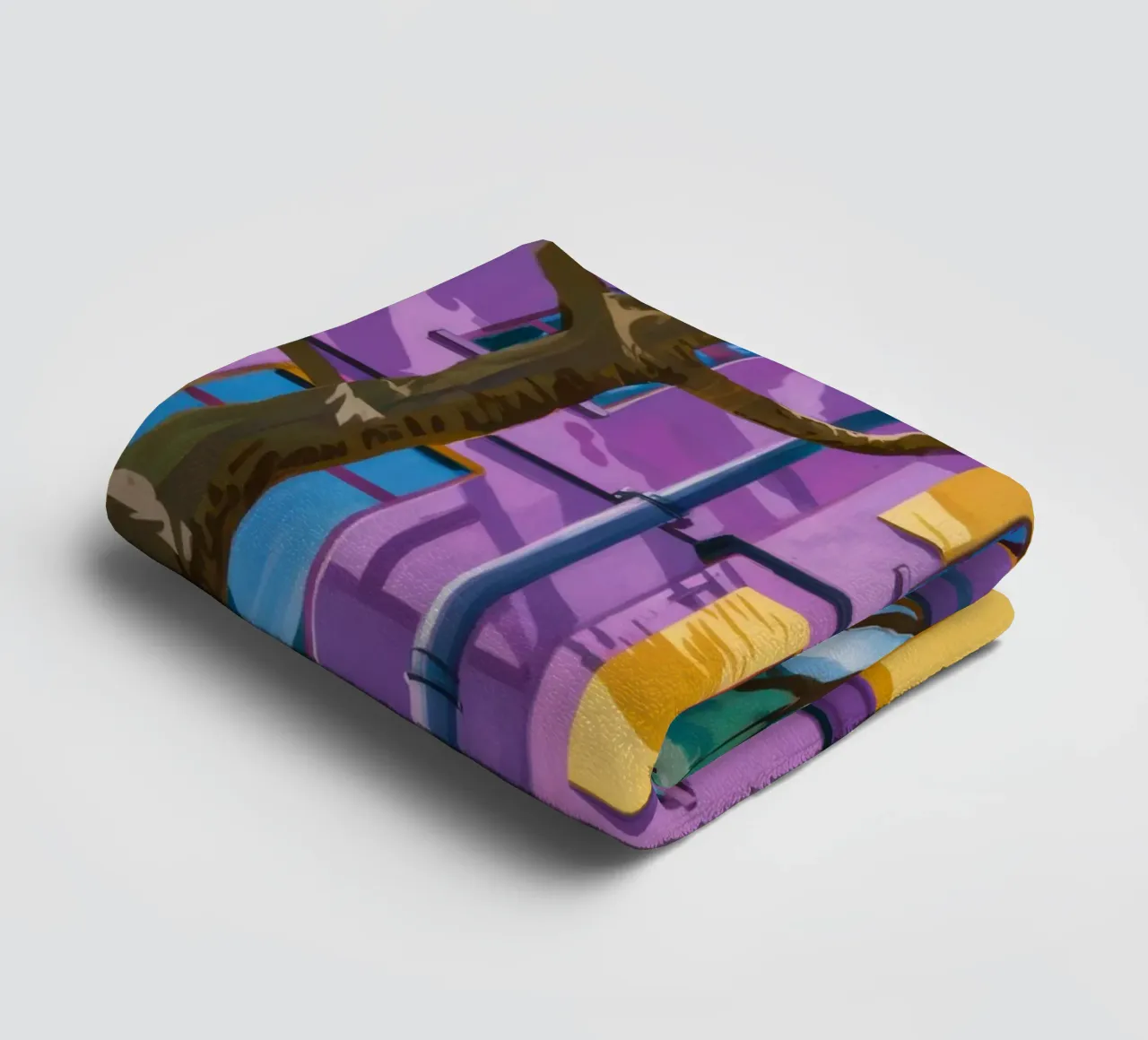 Psychedelic Urban Facade towel by Prism Ritual