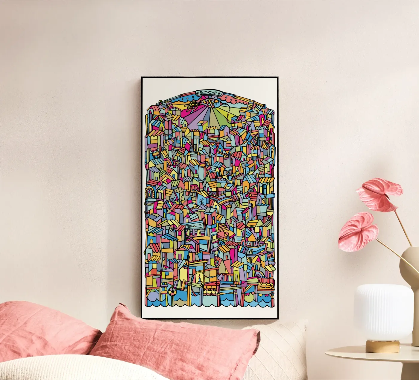 Favela V acryl van Ninhol