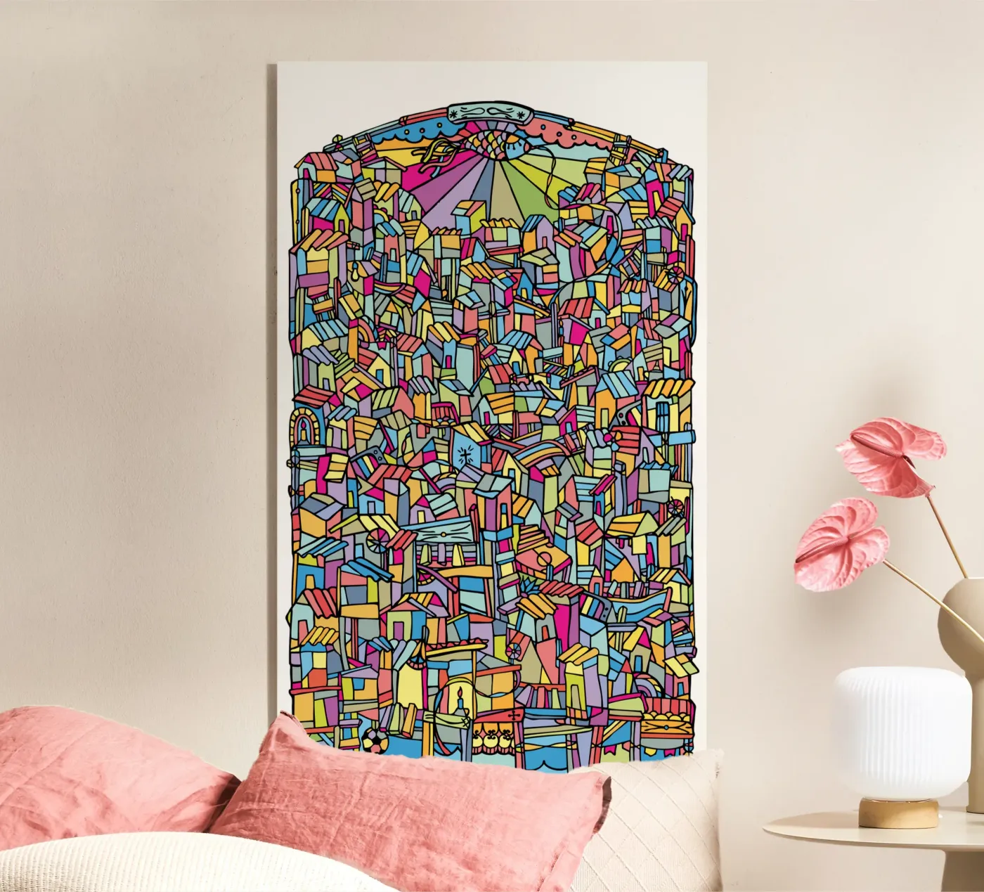 Favela V acryl van Ninhol